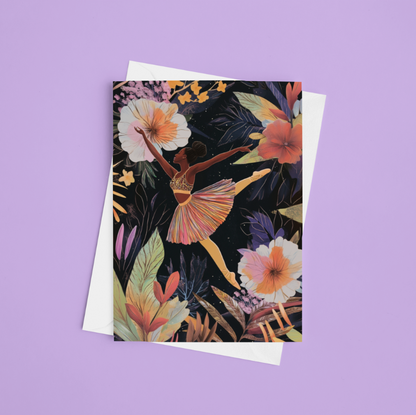 Black Ballerina Greeting Card - Dance-Inspired Card for All Occasions