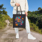Bespattered Facade "Time for Women to Rule the World" Floral Canvas Tote Bag Reusable Carryall