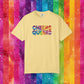 Bespattered Facade Rainbow Cheers Queers Colorful LGBTQ+ Pride Premium Unisex Comfort Colors Garment Dyed 100% Cotton T-Shirt