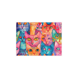 Bespattered Facade Rainbow Cat Party Postcards (no envelopes) | Sets of 10, 30, or 50