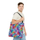 Bespattered Facade Neon Animal Print Eco-Friendly Carryall Tote Bag