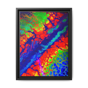 Bespattered Facade Fluid Art Abstract Painting Framed Canvas Art Print | 4 Frame Colors | Multiple Sizes