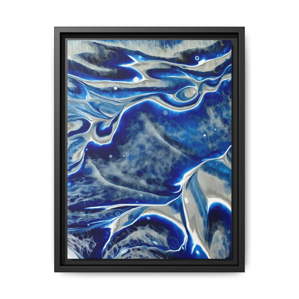 Bespattered Facade Fluid Art Abstract Painting Framed Canvas Art Print | 4 Frame Colors | Multiple Sizes