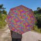 Rainbow Leopard Foldable Umbrella — Compact Semi-Automatic Rain Parasol