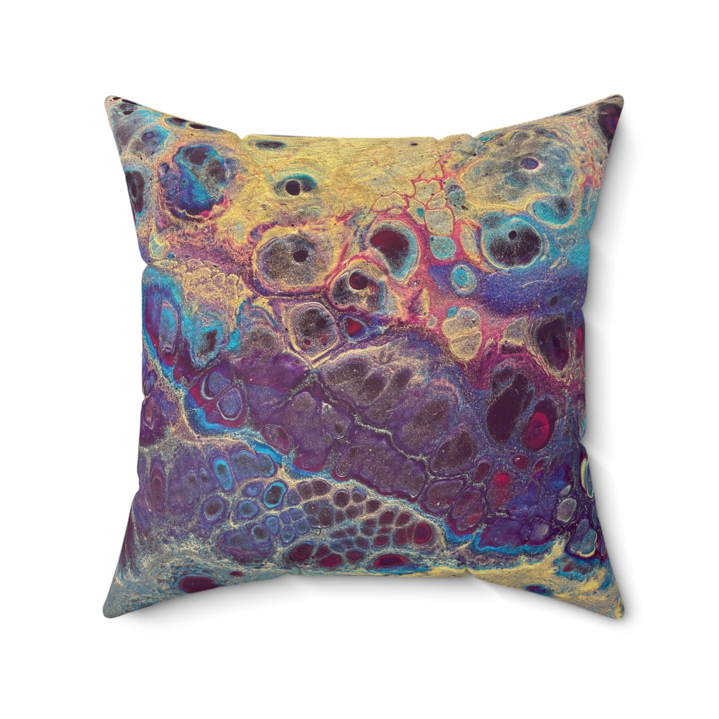 Bespattered Facade Bejeweled Faux Suede Square Throw Pillow | 4 Sizes