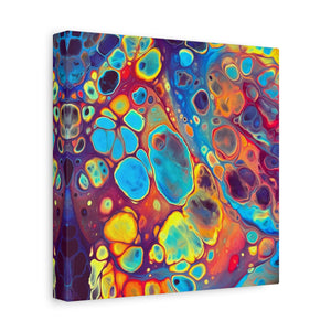 Bespattered Facade Fluid Art Abstract Painting Stretched Matte Canvas Art Prints | Multiple Sizes