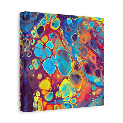 Bespattered Facade Fluid Art Abstract Painting Stretched Matte Canvas Art Prints | Multiple Sizes