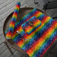 Bespattered Facade Rainbow Brushstrokes Wrapping Paper | Three Sizes | Glossy or Matte