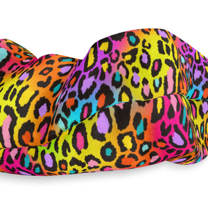 Bespattered Facade Neon Rainbow Leopard Scrunchie