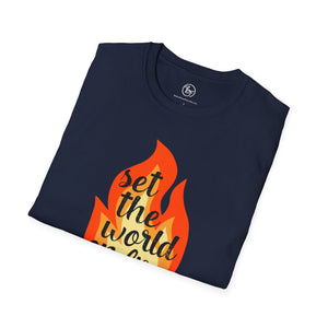 Bespattered Facade Set the World on Fire Flaming Match Unisex Softstyle T-Shirt