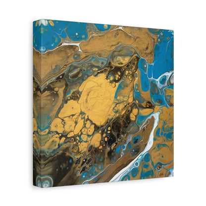 Bespattered Facade Fluid Art Abstract Painting Stretched Matte Canvas Art Prints | Multiple Sizes