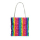 Bespattered Facade Rainbow Stripes Eco-Friendly Carryall Tote Bag