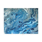 Bespattered Facade Blue Marble Stretched Matte Canvas Art Prints | Multiple Sizes