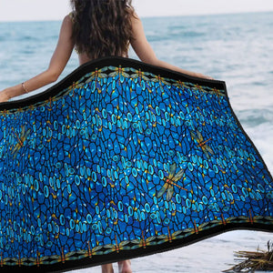 Tiffany Dragonfly Oversized Beach Towel - Microfiber, Quick-Dry