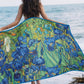 van Gogh Irises Oversized Microfiber Beach Towel – Lightweight, Quick-Dry