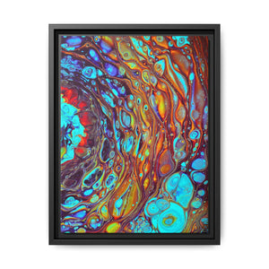 Bespattered Facade Fluid Art Abstract Painting Framed Canvas Art Print | 4 Frame Colors | Multiple Sizes