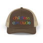 Childless Cat Dude Rainbow Embroidered Snapback Trucker Cap (10 Hat Colors)