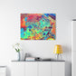 Bespattered Facade Rainbow Rings Stretched Matte Canvas Art Prints | Multiple Sizes