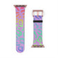 Bespattered Facade Rainbow Leopard Faux-Leather Smart Watch Band