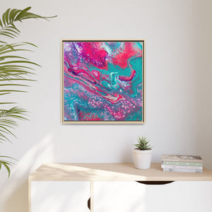 Bespattered Facade Fluid Art Abstract Painting Framed Canvas Art Print | 4 Frame Colors | Multiple Sizes