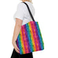 Bespattered Facade Rainbow Stripes Eco-Friendly Carryall Tote Bag