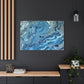 Bespattered Facade Blue Marble Stretched Matte Canvas Art Prints | Multiple Sizes