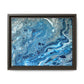 Bespattered Facade Blue Marble Framed Canvas Art Print | 3 Frame Colors | Multiple Sizes