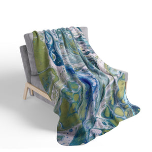 Bespattered Facade Sea Turtle Fleece Sherpa Blanket | 2 Colors & Sizes