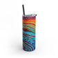 Bespattered Facade Rainbow Rings Maars Maker Skinny Matte Tumbler 20oz