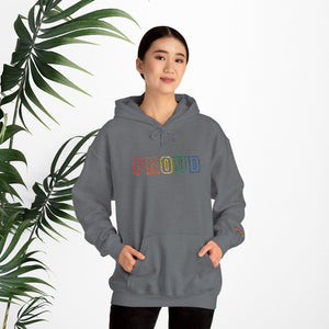 Bespattered Facade Proud Rainbow LGBTQ+ Pride Embroidered Unisex Heavy Blend™ Hooded Sweatshirt