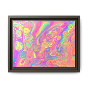 Bespattered Facade Fluid Art Abstract Painting Framed Canvas Art Print | 3 Frame Colors | Multiple Sizes