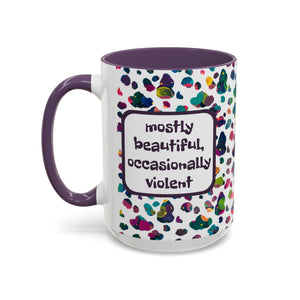 Bespattered Facade "mostly beautiful, occasionally violent" Rainbow Mug | 11oz or 15oz