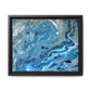 Bespattered Facade Blue Marble Framed Canvas Art Print | 3 Frame Colors | Multiple Sizes