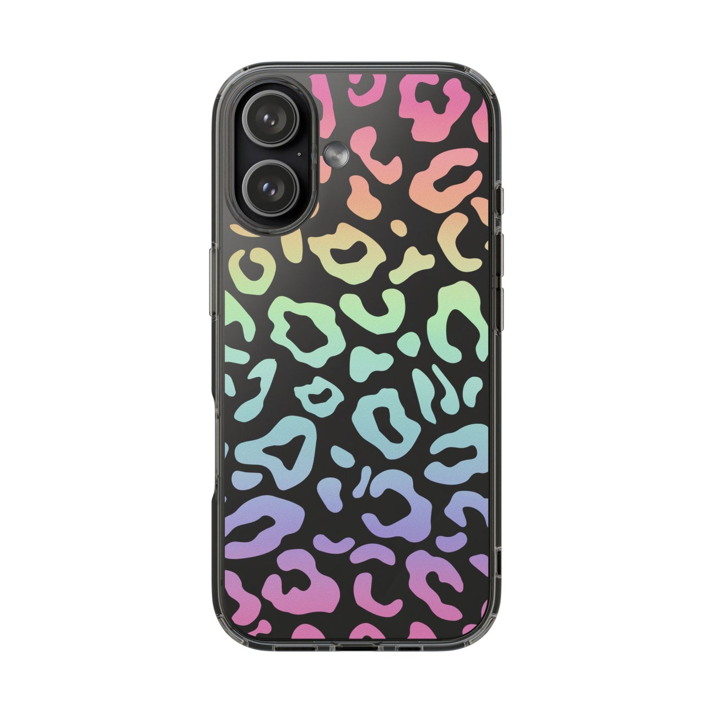 Bespattered Facade Pastel Rainbow Leopard Clear Case
