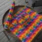 Bespattered Facade Rainbow Ink Circles Wrapping Paper | Three Sizes | Glossy or Matte