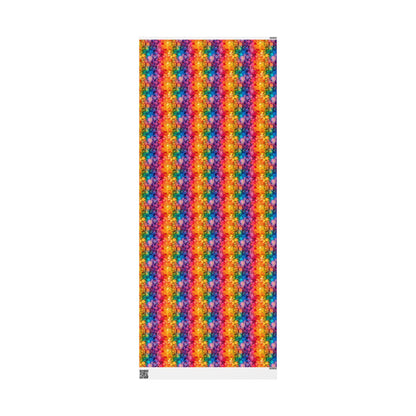 Bespattered Facade Rainbow Ink Circles Wrapping Paper | Three Sizes | Glossy or Matte