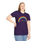 Bespattered Facade Rainbow Flamingos Unisex Softstyle T-Shirt