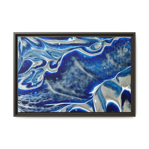 Bespattered Facade Fluid Art Abstract Painting Framed Canvas Art Print | 3 Frame Colors | Multiple Sizes