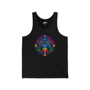Cosmic Chakra Unisex Jersey Tank - Vibrant Spiritual Art