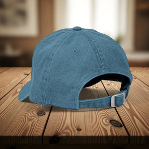 Bespattered Facade "Hang in There" Black Embroidered Denim Cap