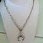 Rainbow Gem Crescent Charm Necklace