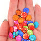 Grab Bag: Cascading Coin Speckled Bone Beads, Multi-Colored 12mm Beads