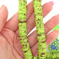 12mm Heishi Lime Green Speckled Bone Beads: Disc Spacers, 90 beads