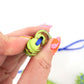 12mm Heishi Lime Green Speckled Bone Beads: Disc Spacers, 90 beads
