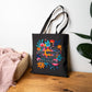 Bespattered Facade "Time for Women to Rule the World" Floral Canvas Tote Bag Reusable Carryall