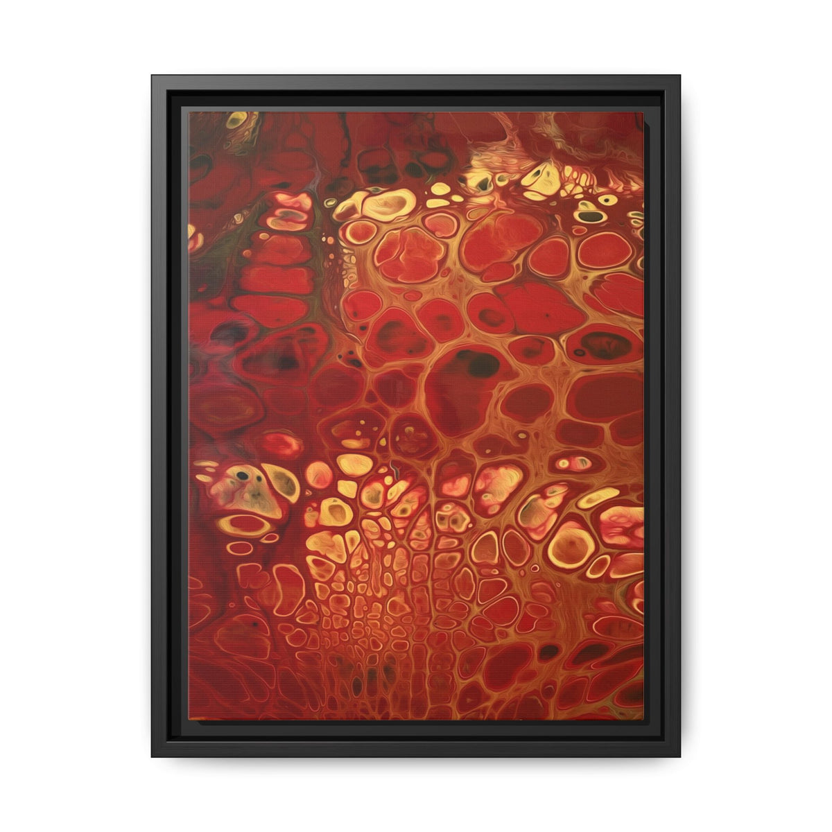 Bespattered Facade Fluid Art Abstract Painting Framed Canvas Art Print | 4 Frame Colors | Multiple Sizes