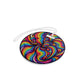 Bespattered Facade Rainbow Swirl Round Luggage Tag