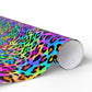 Bespattered Facade Candy Coated Neon Leopard Wrapping Paper | Three Sizes | Glossy or Matte