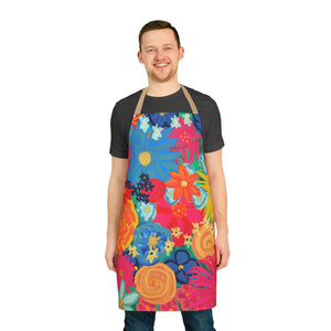 Bespattered Facade Bold Florals Tie-Back Canvas Apron