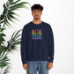 Bespattered Facade "All the Colors" Rainbow Block Embroidered Crewneck Sweatshirt